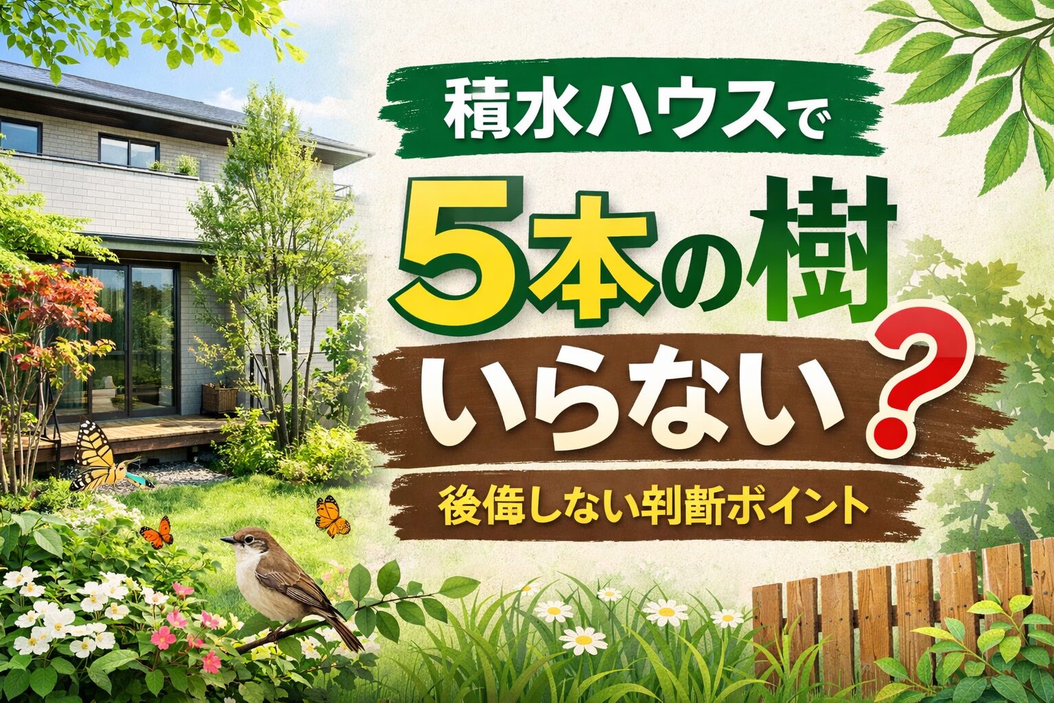積水ハウスの5本の樹はいらない？後悔しないための植栽選び 